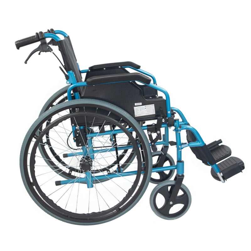 Składany wózek inwalidzki z szczeliną i składane niebieskie kolory