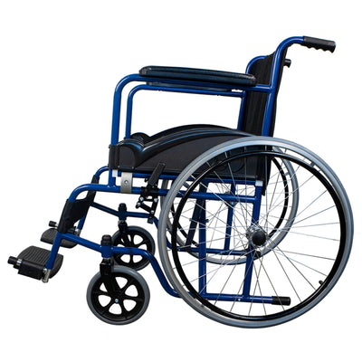 Samodzielne, że niebieski wózek inwalidzki