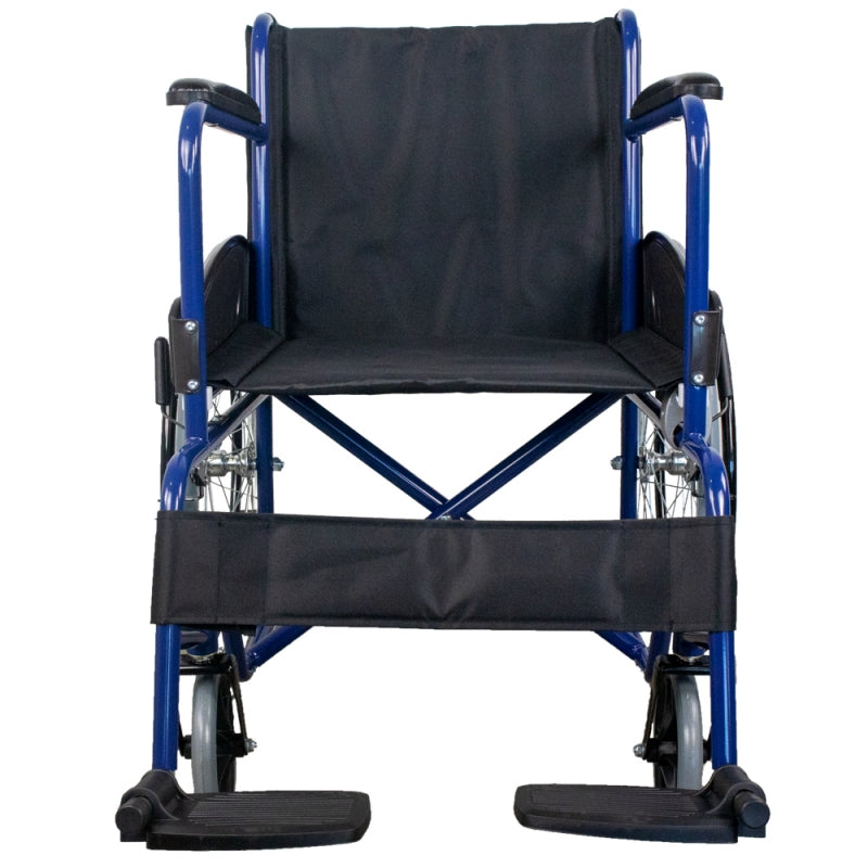Samodzielne, że niebieski wózek inwalidzki